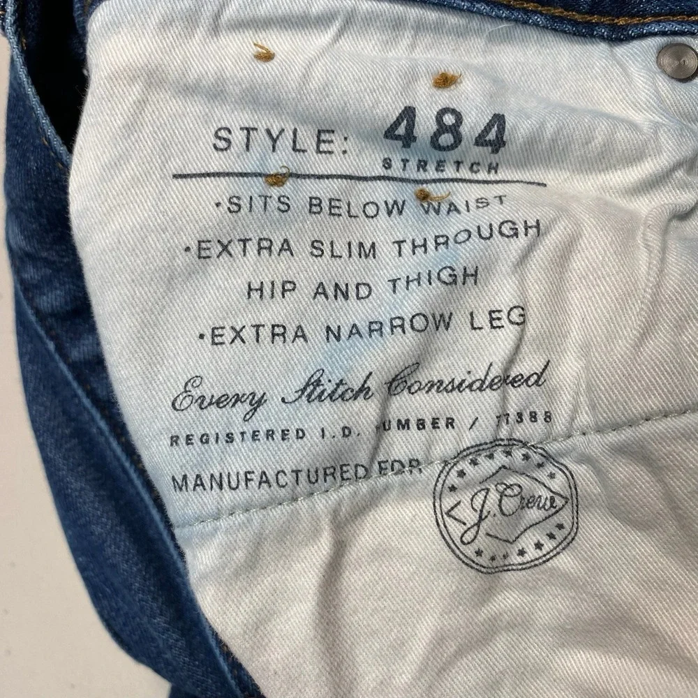 J Crew 484 Slim Jeans 33x32 (33x30.5) Mens Kurabo Japanese Medium Wash - Picture 8 of 8